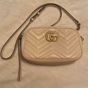 Gucci GG Marmont Small White Shoulder Bag